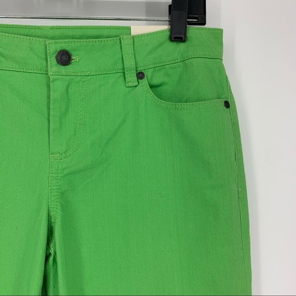 Talbots Capri Pant Signature Flare Crop Green Jean - Picture 3 of 12
